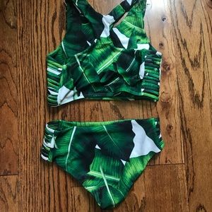 Never been worn green palm swim suit